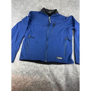REI Co-Op Essential Rain Jacket Mens M Blue Nylon Windbreaker Full‎ Zip